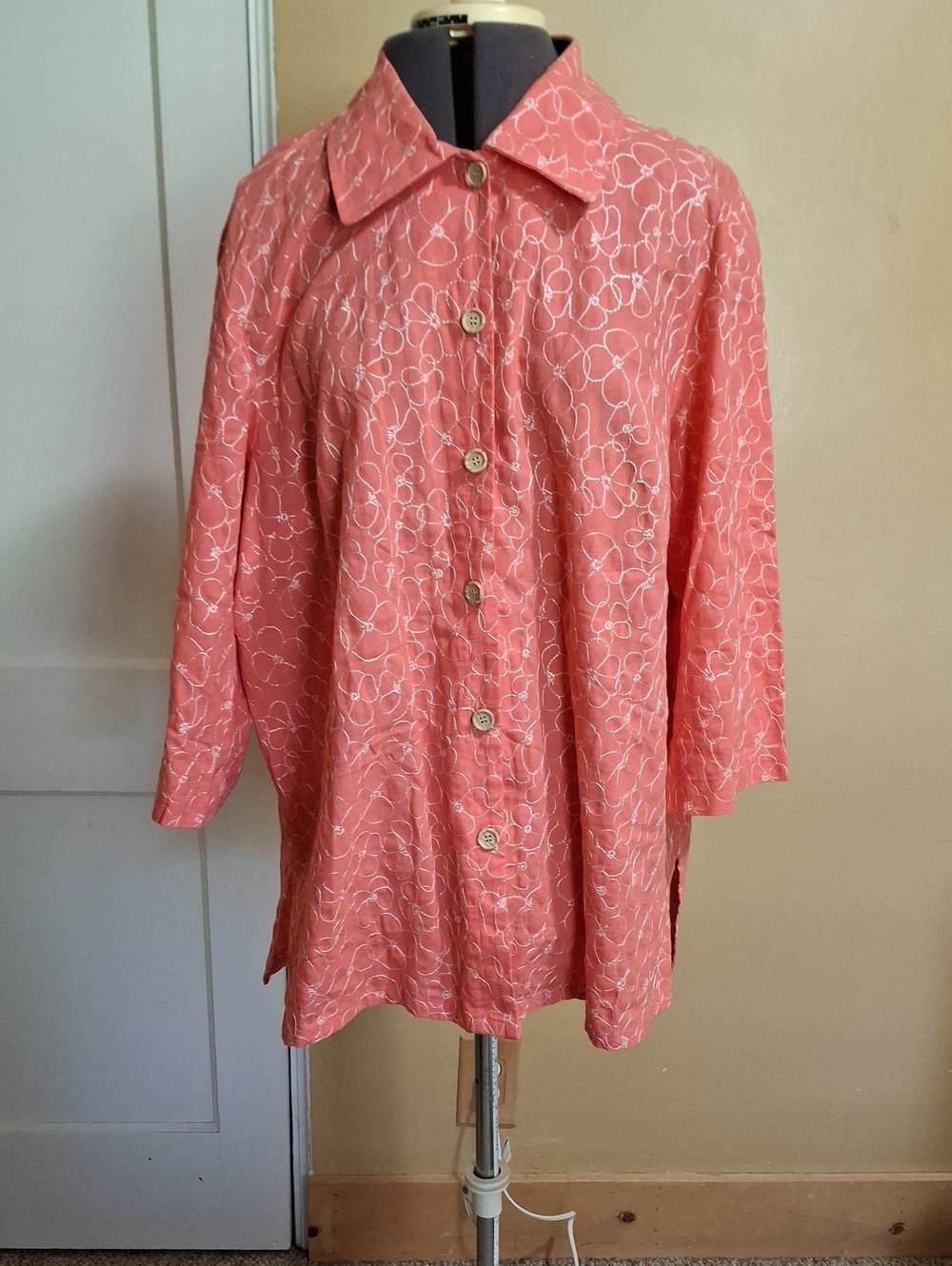 Pink Floral Button Down Top